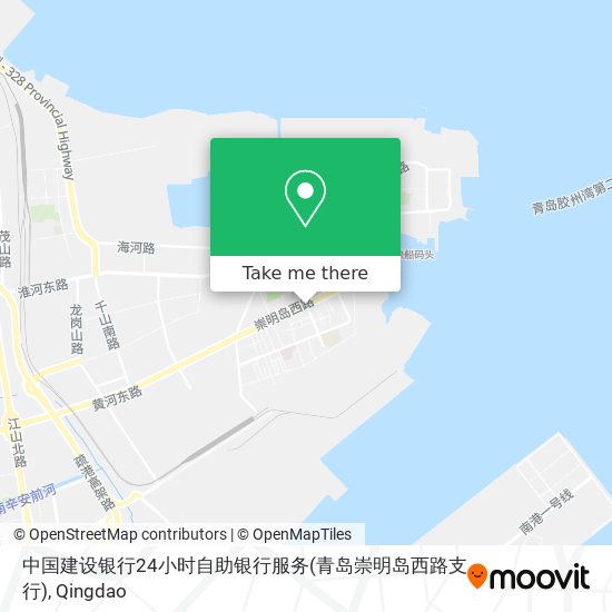 中国建设银行24小时自助银行服务(青岛崇明岛西路支行) map