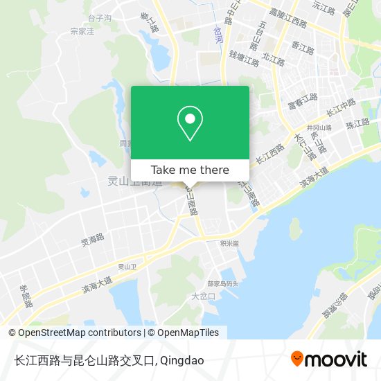 长江西路与昆仑山路交叉口 map