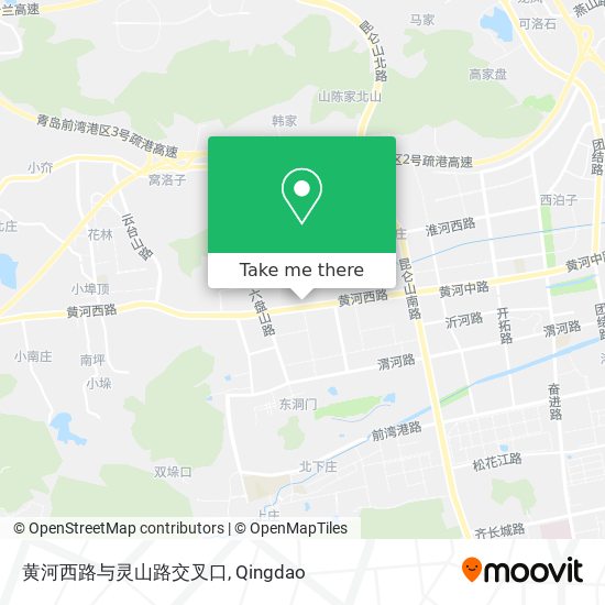 黄河西路与灵山路交叉口 map