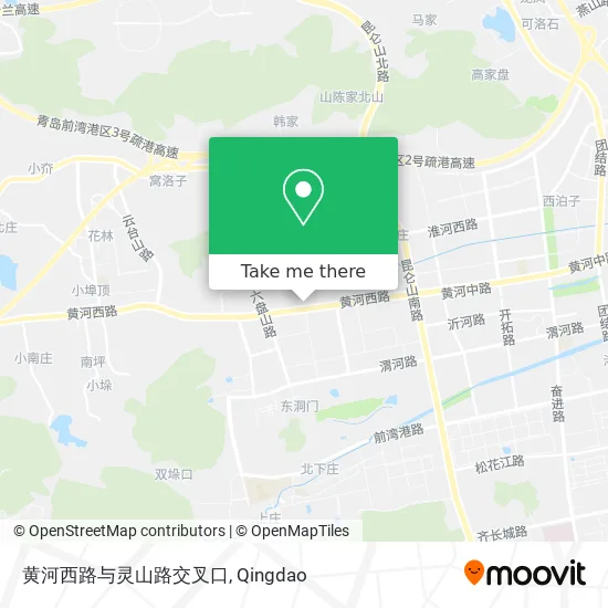 黄河西路与灵山路交叉口 map