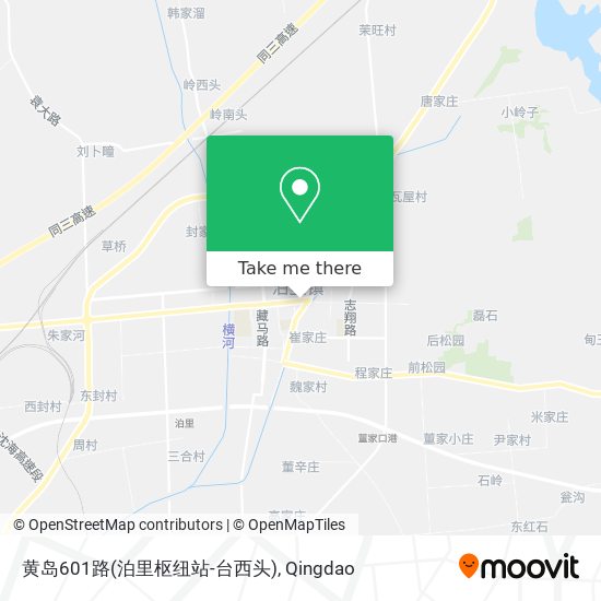 黄岛601路(泊里枢纽站-台西头) map