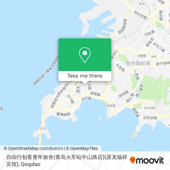 自由行创客青年旅舍(青岛火车站中山路店)(原龙福祥宾馆) map