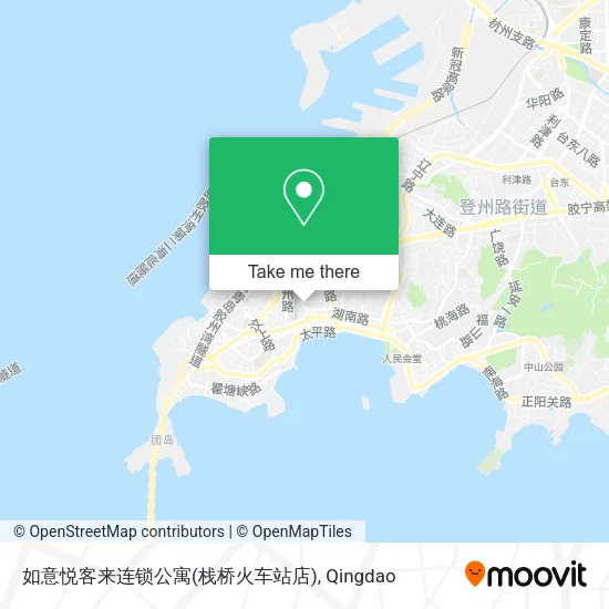 如意悦客来连锁公寓(栈桥火车站店) map