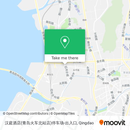 汉庭酒店(青岛火车北站店)停车场-出入口 map