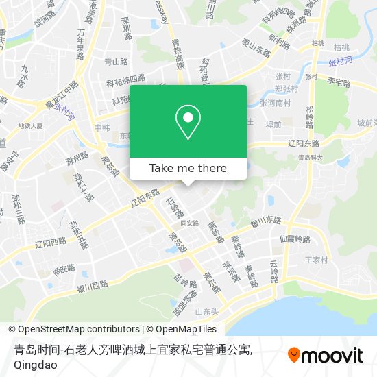 青岛时间-石老人旁啤酒城上宜家私宅普通公寓 map