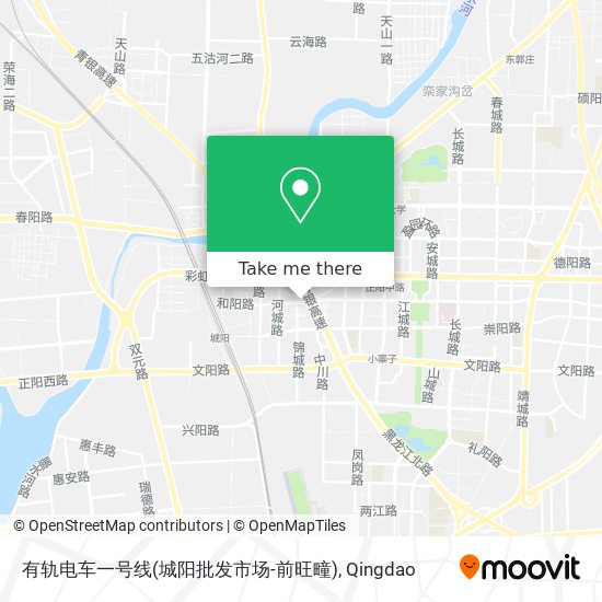 有轨电车一号线(城阳批发市场-前旺疃) map