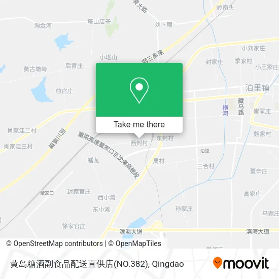 黄岛糖酒副食品配送直供店(NO.382) map
