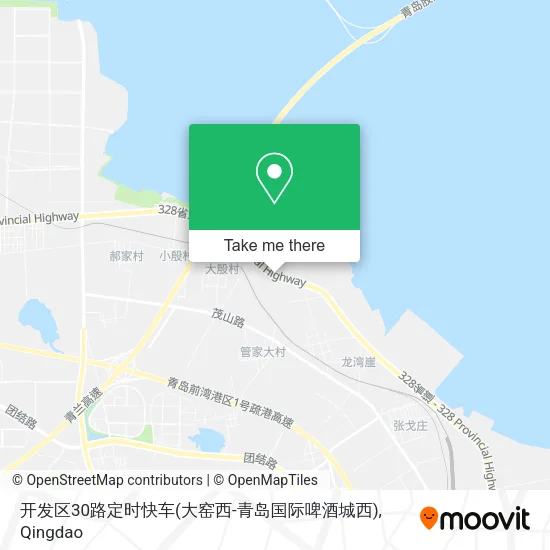 开发区30路定时快车(大窑西-青岛国际啤酒城西) map
