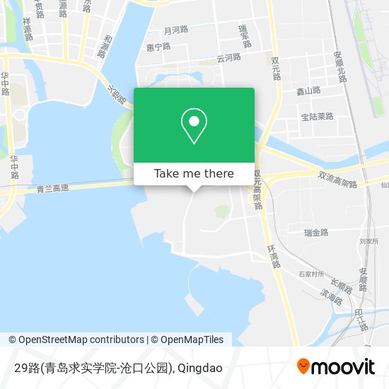 29路(青岛求实学院-沧口公园) map