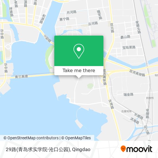 29路(青岛求实学院-沧口公园) map