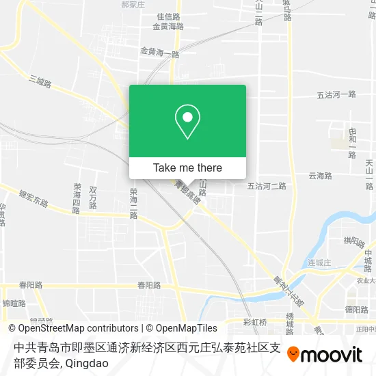 中共青岛市即墨区通济新经济区西元庄弘泰苑社区支部委员会 map