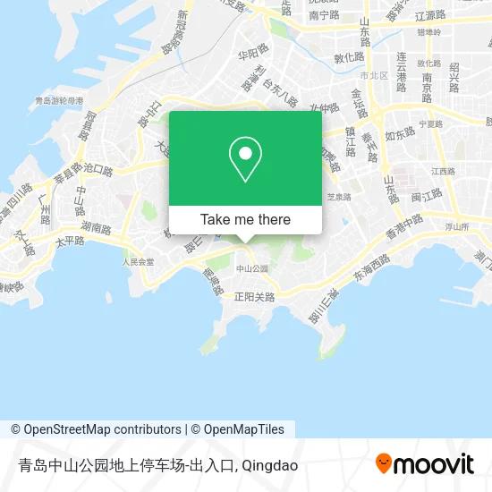 青岛中山公园地上停车场-出入口 map