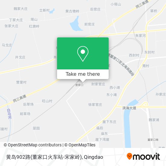 黄岛902路(董家口火车站-宋家岭) map
