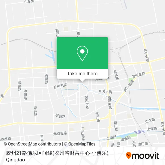 胶州21路佛乐区间线(胶州湾财富中心-小佛乐) map