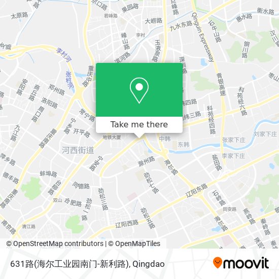 631路(海尔工业园南门-新利路) map