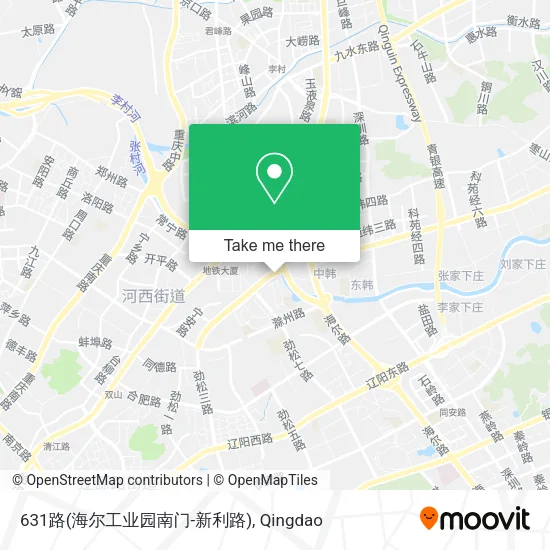 631路(海尔工业园南门-新利路) map