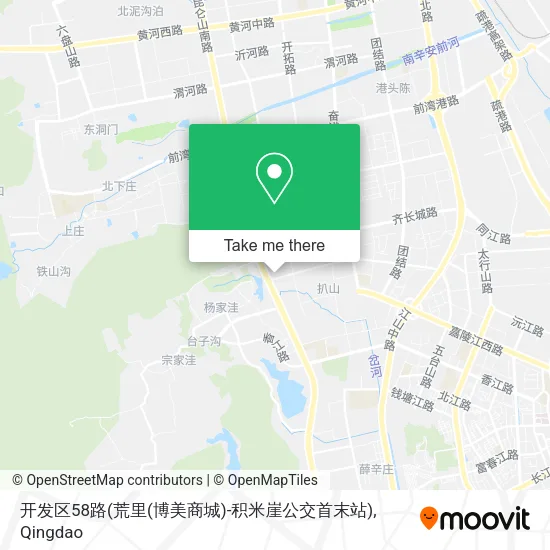 开发区58路(荒里(博美商城)-积米崖公交首末站) map