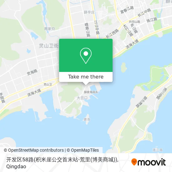 开发区58路(积米崖公交首末站-荒里(博美商城)) map