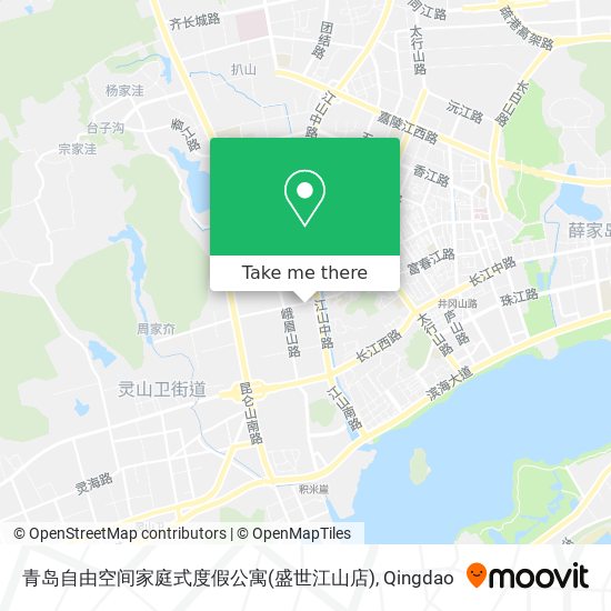 青岛自由空间家庭式度假公寓(盛世江山店) map