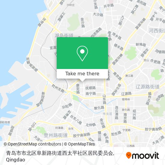 青岛市市北区阜新路街道西太平社区居民委员会 map