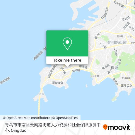 青岛市市南区云南路街道人力资源和社会保障服务中心 map