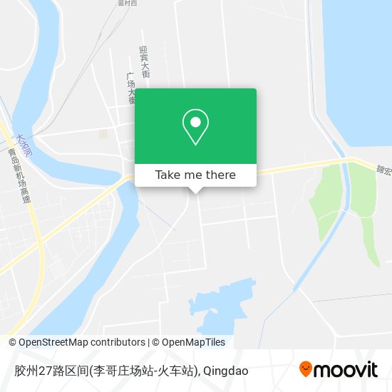 胶州27路区间(李哥庄场站-火车站) map