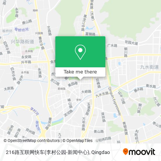 216路互联网快车(李村公园-新闻中心) map
