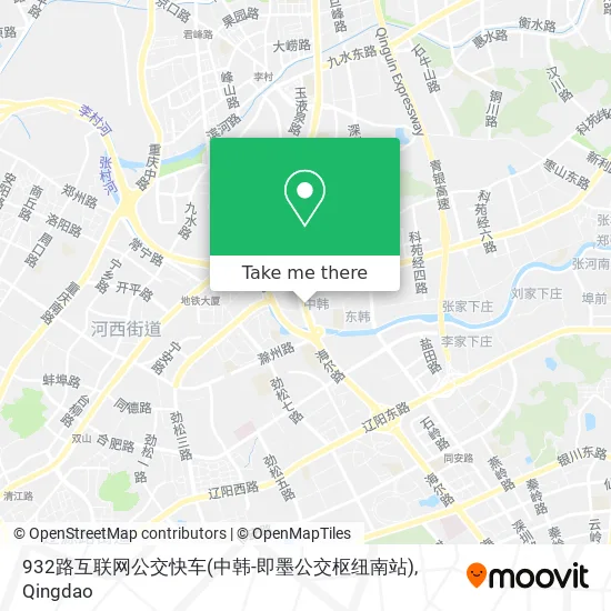932路互联网公交快车(中韩-即墨公交枢纽南站) map