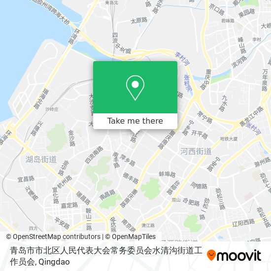 青岛市市北区人民代表大会常务委员会水清沟街道工作员会 map