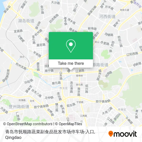 青岛市抚顺路蔬菜副食品批发市场停车场-入口 map