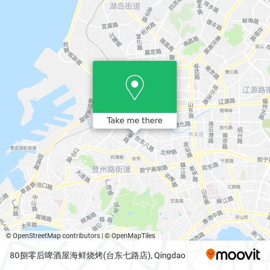 80捌零后啤酒屋海鲜烧烤(台东七路店) map