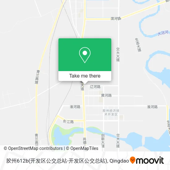 胶州612b(开发区公交总站-开发区公交总站) map