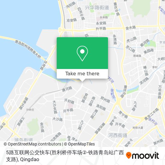 5路互联网公交快车(胜利桥停车场②-铁路青岛站广西支路) map