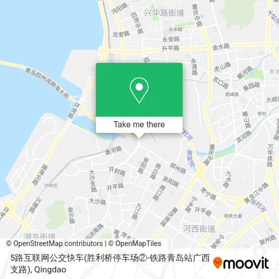 5路互联网公交快车(胜利桥停车场②-铁路青岛站广西支路) map