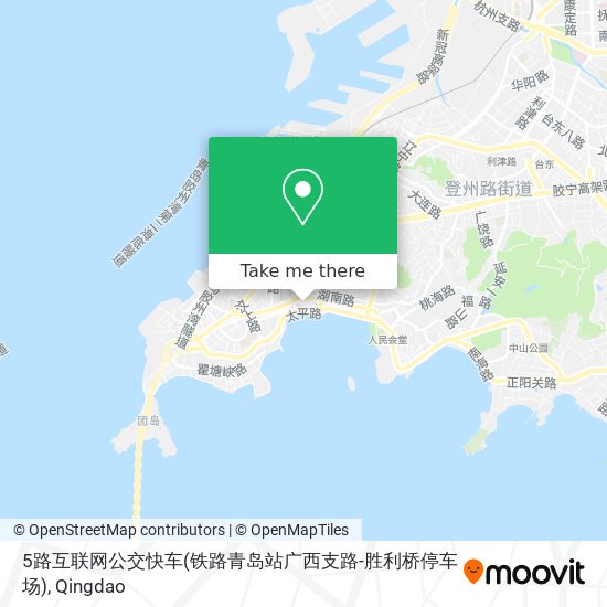 5路互联网公交快车(铁路青岛站广西支路-胜利桥停车场) map