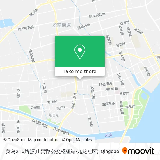 黄岛216路(灵山湾路公交枢纽站-九龙社区) map