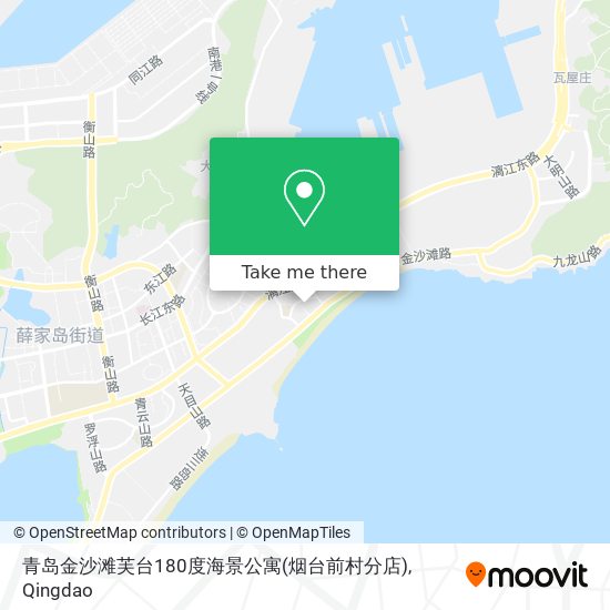 青岛金沙滩芙台180度海景公寓(烟台前村分店) map