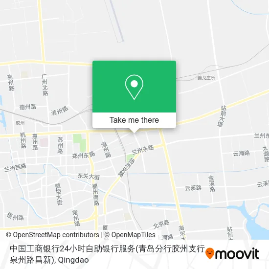 中国工商银行24小时自助银行服务(青岛分行胶州支行泉州路昌新) map