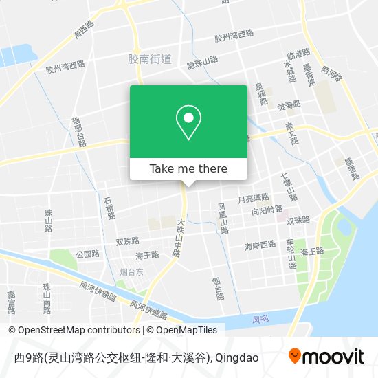 西9路(灵山湾路公交枢纽-隆和·大溪谷) map
