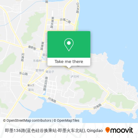 即墨136路(蓝色硅谷换乘站-即墨火车北站) map