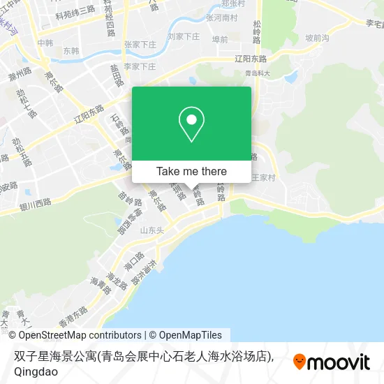双子星海景公寓(青岛会展中心石老人海水浴场店) map
