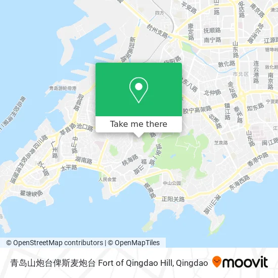 青岛山炮台俾斯麦炮台 Fort of Qingdao Hill map