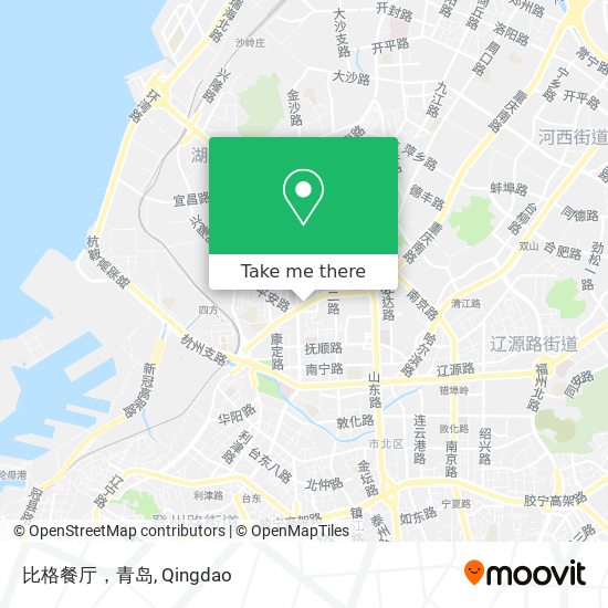 比格餐厅，青岛 map