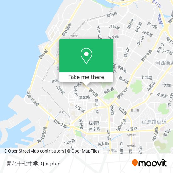青岛十七中学 map