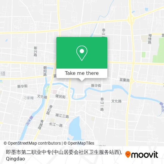 即墨市第二职业中专(中山居委会社区卫生服务站西) map