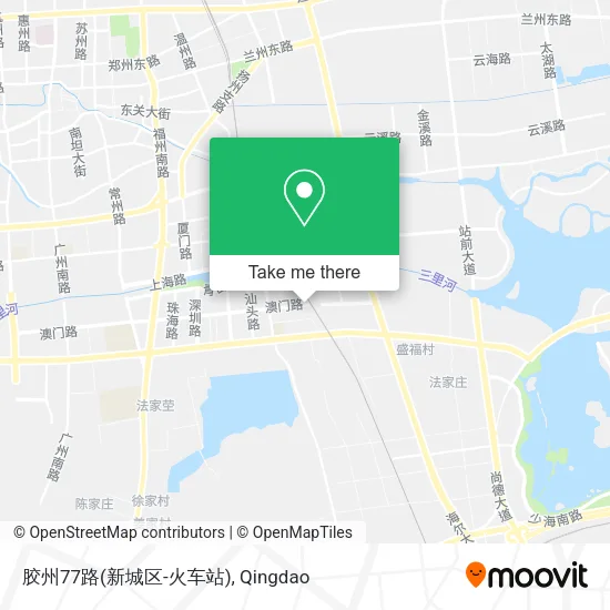 胶州77路(新城区-火车站) map