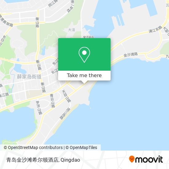 青岛金沙滩希尔顿酒店 map