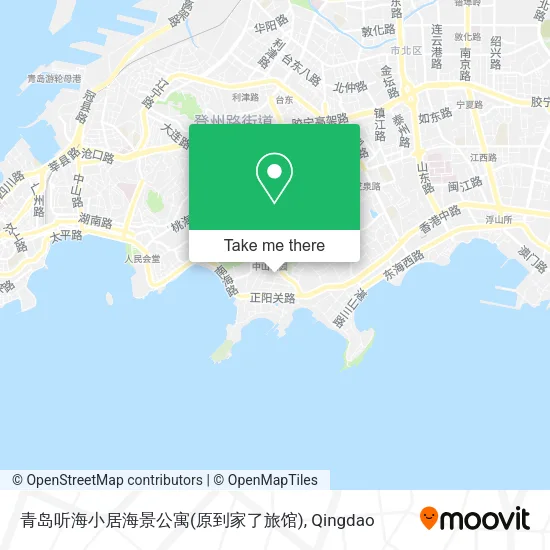 青岛听海小居海景公寓(原到家了旅馆) map
