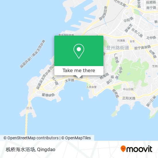 栈桥海水浴场 map