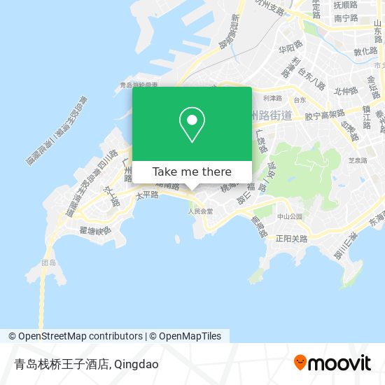 青岛栈桥王子酒店 map